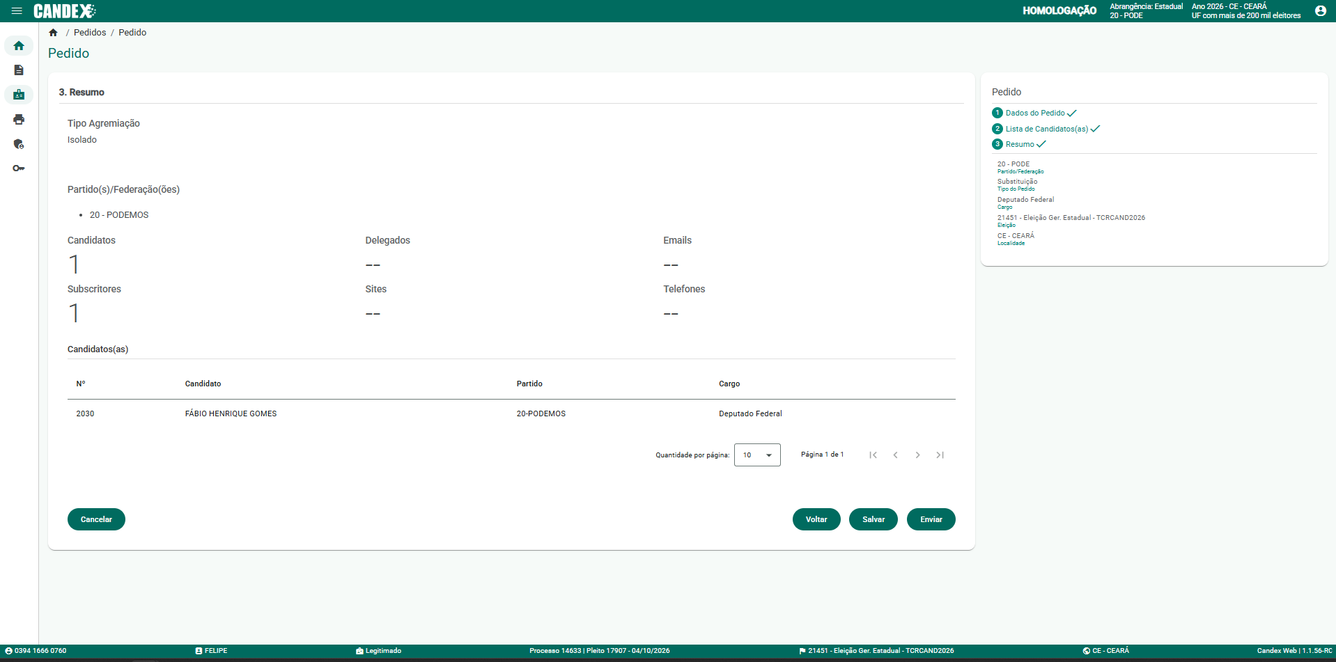 B�nus B2 - Tela 14: Resumo do Pedido