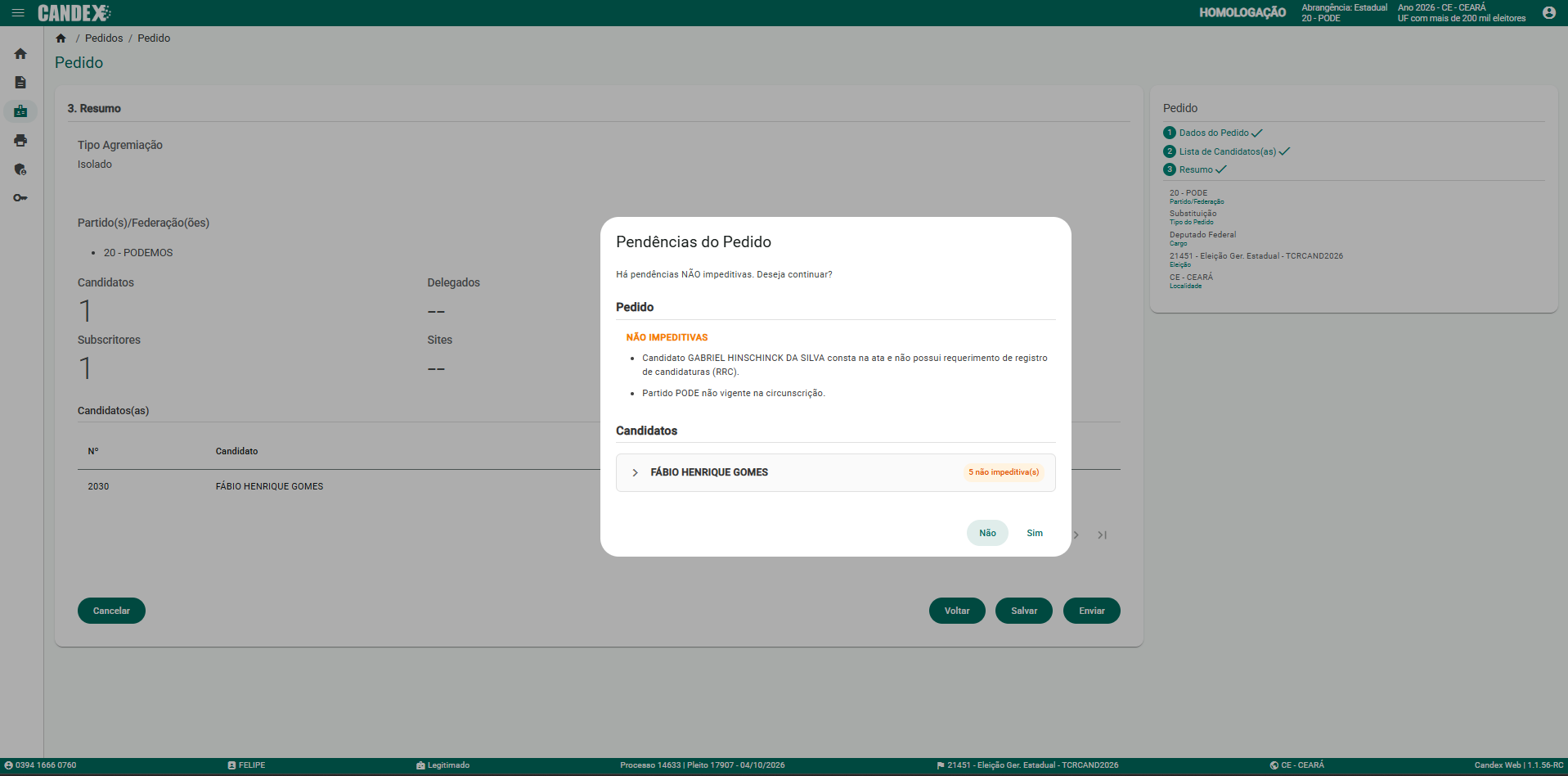 B�nus B2 - Tela 16: Pend�ncias do Pedido