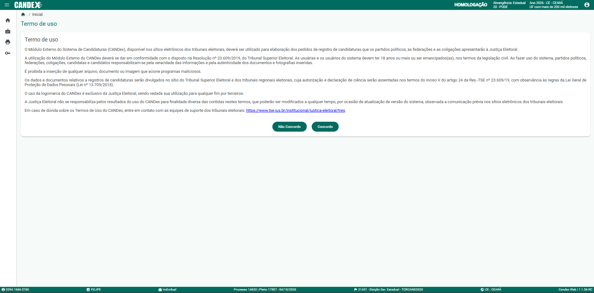 B�nus B3 - Tela 2: Termo de uso
