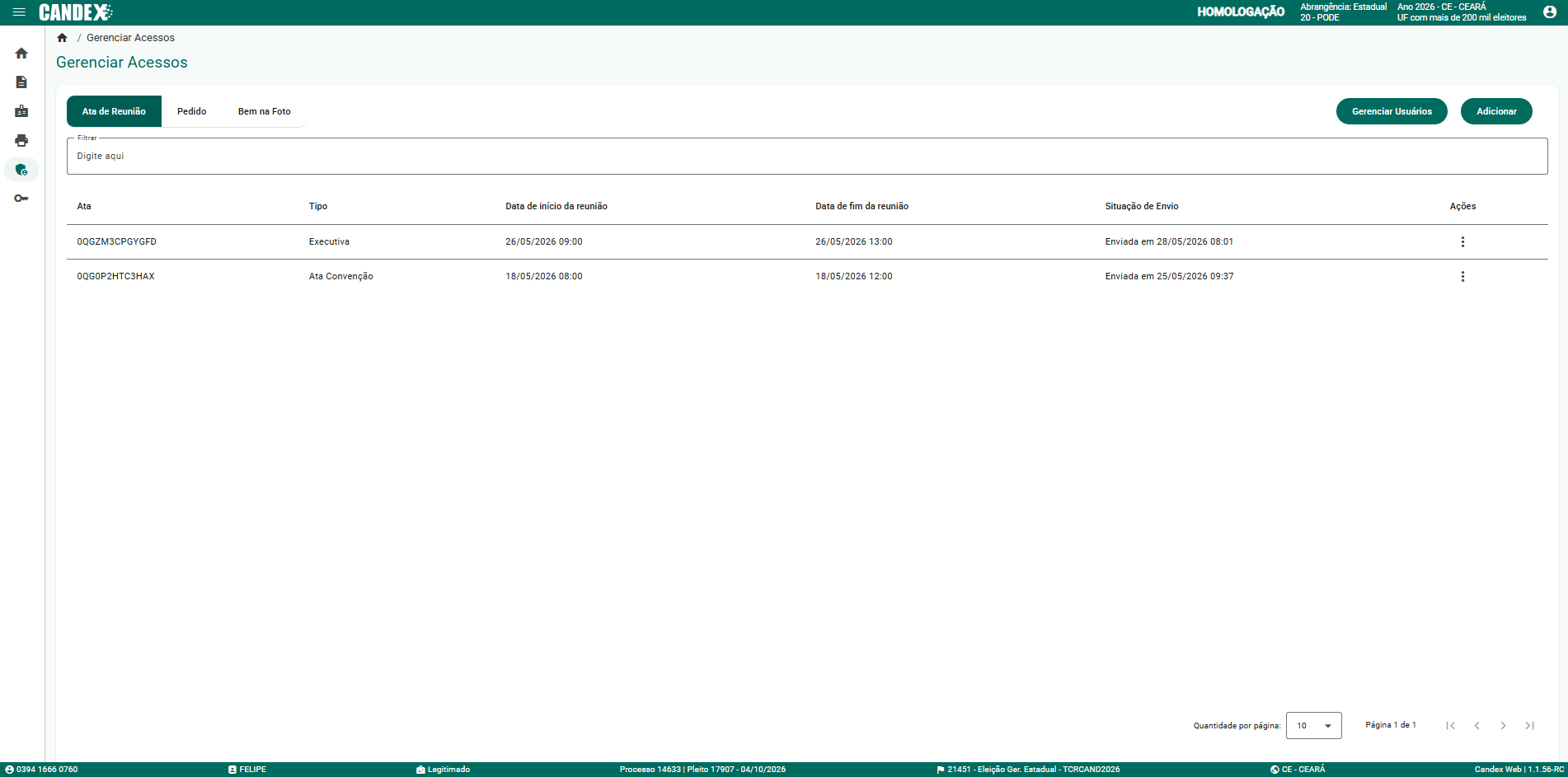B�nus B4 - Tela 11: Lista Final de Acessos