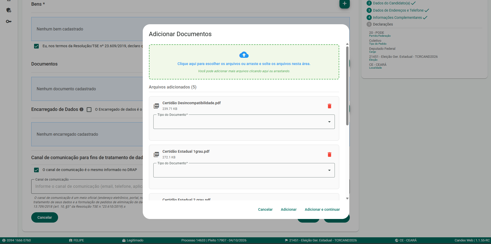 Fase 3 - Tela 21: Documentos adicionados